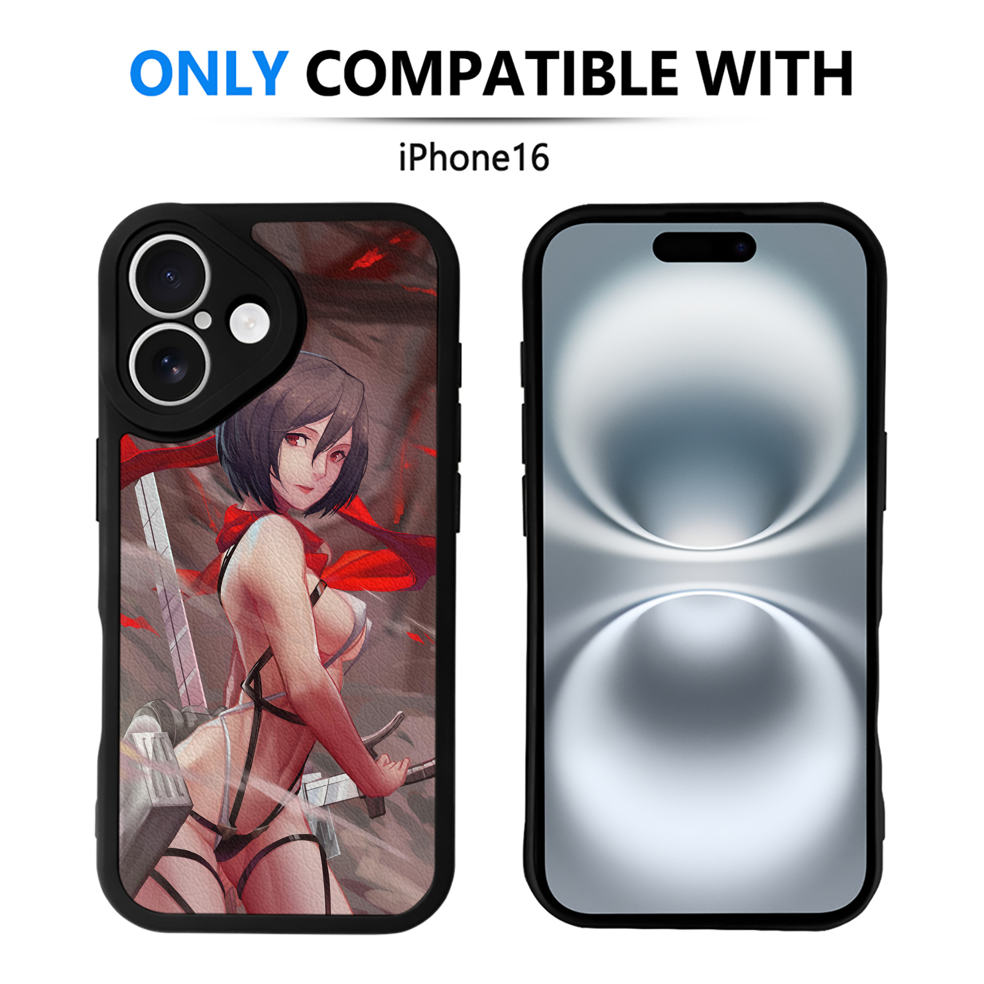 （画像用） 進撃の巨人 Attack on Titan 【iPhone 16シリーズ対応】シリコンスマホケース（レザー調） 材質：シリコン